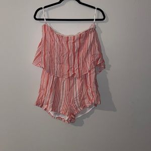Striped Strapless Romper